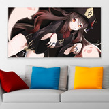 Cuadro Decorativo Hu Tao Genshin Videojuego Art 80x50cm