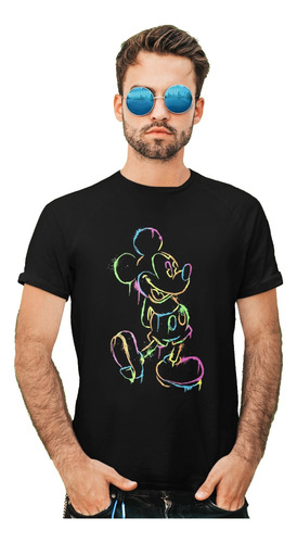 Playera Mickey Mouse Acuarela/ Disney/ Caballero Dama Y Niño