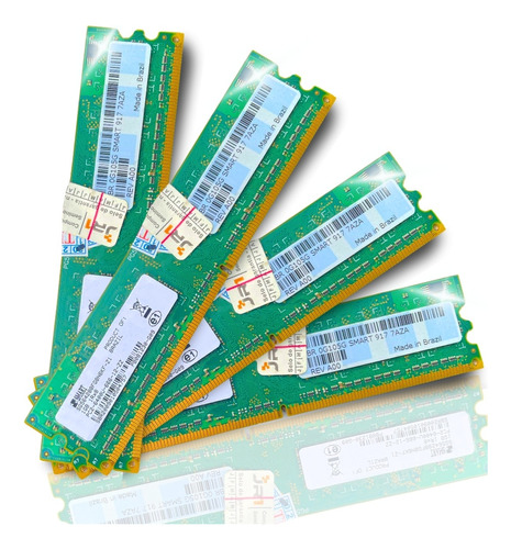 Kit 4x1g Memória Ram Ddr2 1gb Color Verde Smart 6400u Pc