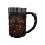 Tazon Mug Barril Cerveza Vikingo 600ml Acero Inox Resina Got