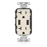 Receptaculo Doble Leviton 20-amp Cargador Usb Resistente A 