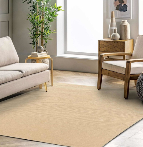 Alfombra Liso Kreatex Boucle Color Beige Liso - De 200cm X 150cm