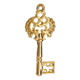 Llave Antigua Con Cadena Chapa De Oro 22 K