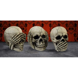 .juego Calaveras De Tres Sabios .decorativo.craneo. Resina