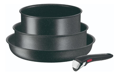 Set Tefal X4 Piezas Ingenio Black Stone