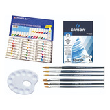 Kit Aquarela Sakura Bisnaga  Papel Canson Pincel Giotto