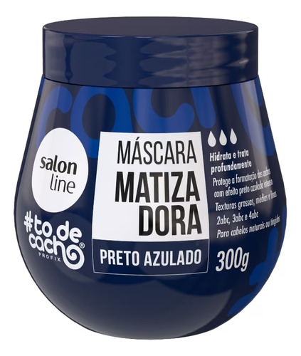 Máscara Matizadora #todecacho Preto Azulado 300g Salon Line