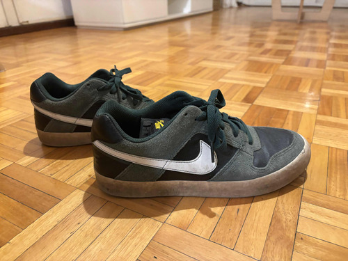 Zapatillas Nike Delta Force Usadas Negras Verde Cuero Gamuza