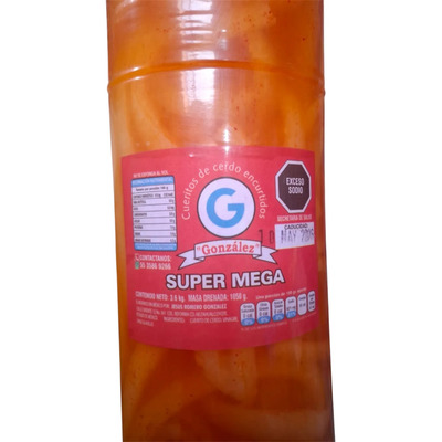 Cueritos De Cerdo Encurtidos En Tiras 3 Piezas 3.6kg C\u002Funo | MercadoLibre
