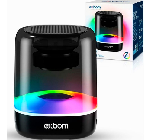 Caixa De Som Bluetooth 5.0 Cristal Leds Rgb 5w De Potencia