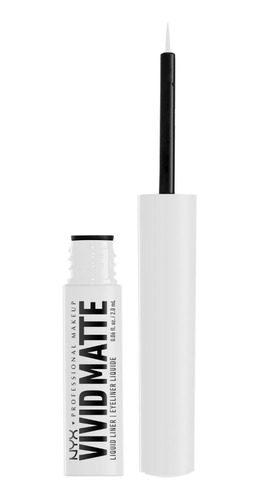 Delineador Vivid Matte Liquid Line Blanco Larga Duración Nyx