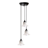 Colgante Industrial X 3 Luces  Con Pantalla Satinada