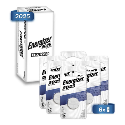 Energizer - CR2025 - Pila Especializada Botón Litio 3V - Tira 6 Unidades - Para uso en Accesorios para hogar, Linternas, Ratón (mouse), Accesorios médicos, Juguetes | Meses sin interés