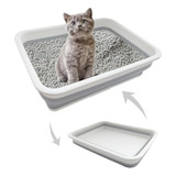 Caja De Arena Para Gatos Pequeña Y Plegable, Impermeable Y D