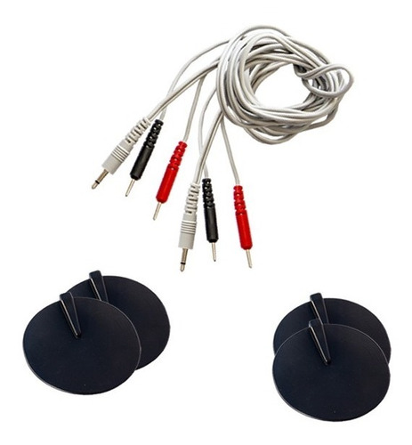 Kit 2 Cables + 4 Electrodos P/ Equipos De Cec O Sveltia