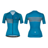 Jersey Ciclismo Gw Stripes M/c Mujer Azul
