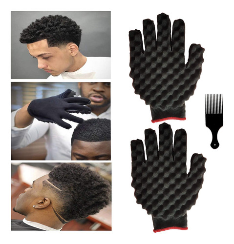 2 Guantes De Esponja Para Rizos De Pelo, Guantes Mgicos De E