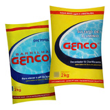 Kit P/ Piscina 6kg Aumenta Ph Água 4kg Decanta Sujeira Genco