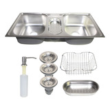 Cuba Para Cozinha Inox Gourmet Tripla Com Escorredor Dekor