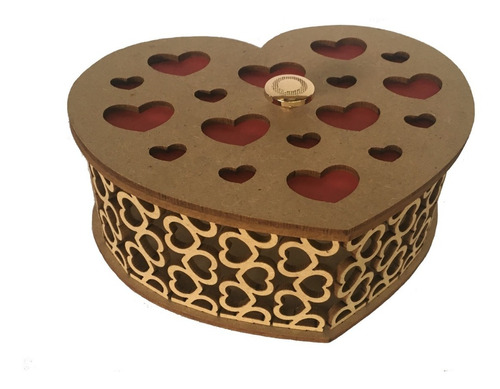 Caja Corazon En Mdf Corte Láser Decorativa Joyera