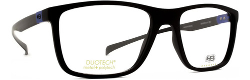 Óculos De Grau Hb Duotech 93138 Matte Black C. Fiber D Blue