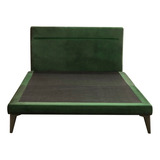 Cama King Size Danita, Base Armable Con Cabecera Roomi Color Verde Danita