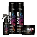 Kit Capilar Completo Tonalizante Preto Blackout 4 Itens