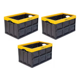 3 Cajas Almacenaje Plegable Contenedor Almacenamiento 45l