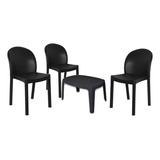 Combo 3 Silla Barcelona Negra 1 Mesa Ratona Mascardi