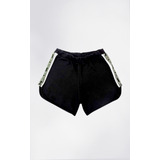 Shorts Moletom Feminino Infantil Cia Da Malha Recorte Lurex 