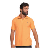 Polo Aleatory Piquet Inner Contrast Papaya Laranja Claro