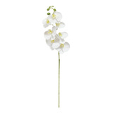  Orquídea Artificial Branca 3d Galho 1 Metro Para Decoração