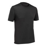 Playera Protección Solar Surf Hombre Olaian Negro Manga Cort