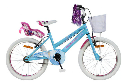 Bicicleta Firebird Honey R20 Canasto Guardabarro Portamuñeca Color Celeste/rosa Tamaño Del Cuadro Niña