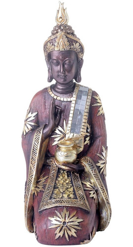 Figura Decorativa Buda Abhaya Mudra Caoba