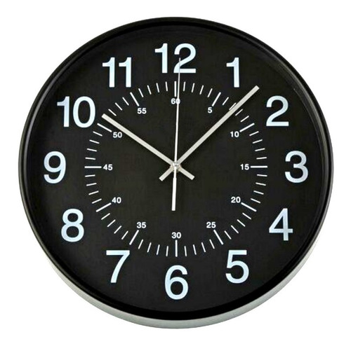 Reloj De Pared Grande Bello  Blanco Con Negro