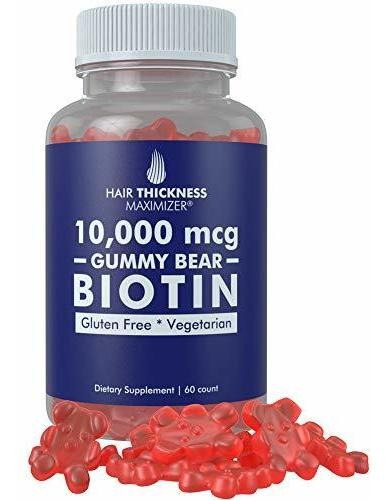 Biotina 10000 Mcg Gomitas Por Espesor Del Cabello Maximizer