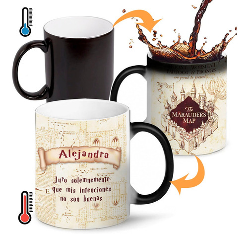 Taza Mágica Personalizada Harry Potter Mapa Merodeador 