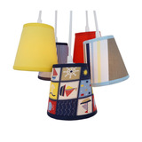 Lustre Pendente Luminária Bebê Navy Azul, Vermelho E Amarelo