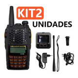 Kit 2 Radio Walk Talk Dual Band Uhf Vhf Fm Baofeng Uv-6r 7w