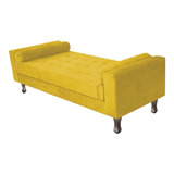 Recamier Baú Félix King Size 195cm Suede Amarelo