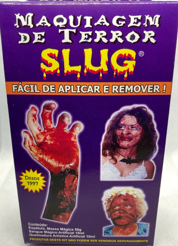 Kit Slug Maquiagem Terror Halloween Zumbi Carnaval Cosplay
