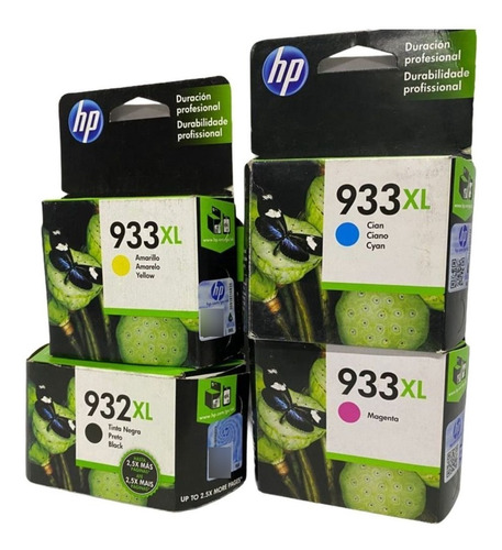 Pack Kit 4 Cartuchos Hp 932xl Negro 933xl Colores Facturados