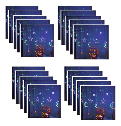 X20 Guirnalda Luces Navidad Cascada Navideña Estrella-luna