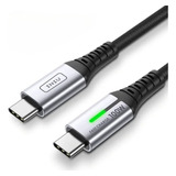 Cable Usb C A Usb C Uso Rudo Led Carga Rápida 100w 2 Metros