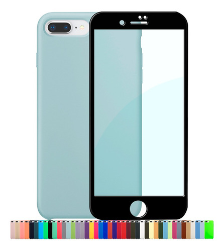 Capa Capinha Silicone Compatível iPhone 7 8 Plus + Película