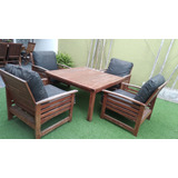 Juego Sillones Exterior Outzen Madera A Restaurar