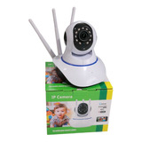 Camera Ip Wifi 3 Antenas Robo Hd Audio Função Siga-me