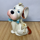 Antigua Alcancía Figura De Perrito De Cerámica De 1960