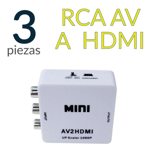 Paquete De 3 Convertidores Rca A Hdmi